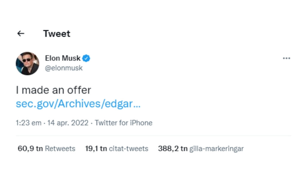 Elon blev stor aktieägare i Twitter